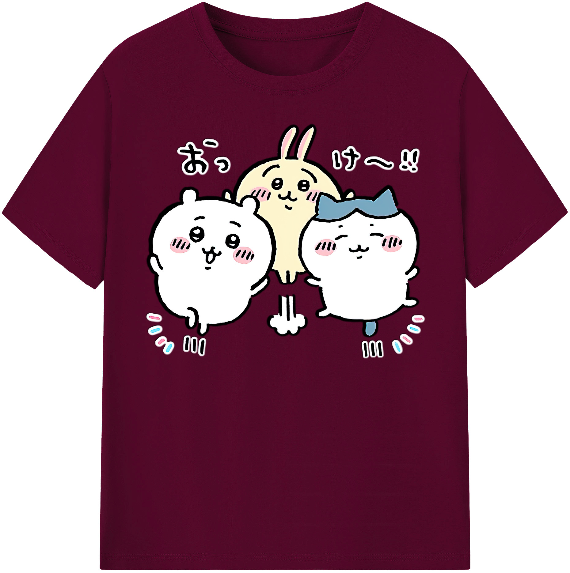 （画像用） ちいかわ ちいかわ Chii-kawa chiikawa レディースカジュアルプリントTシャツ（綿100％）